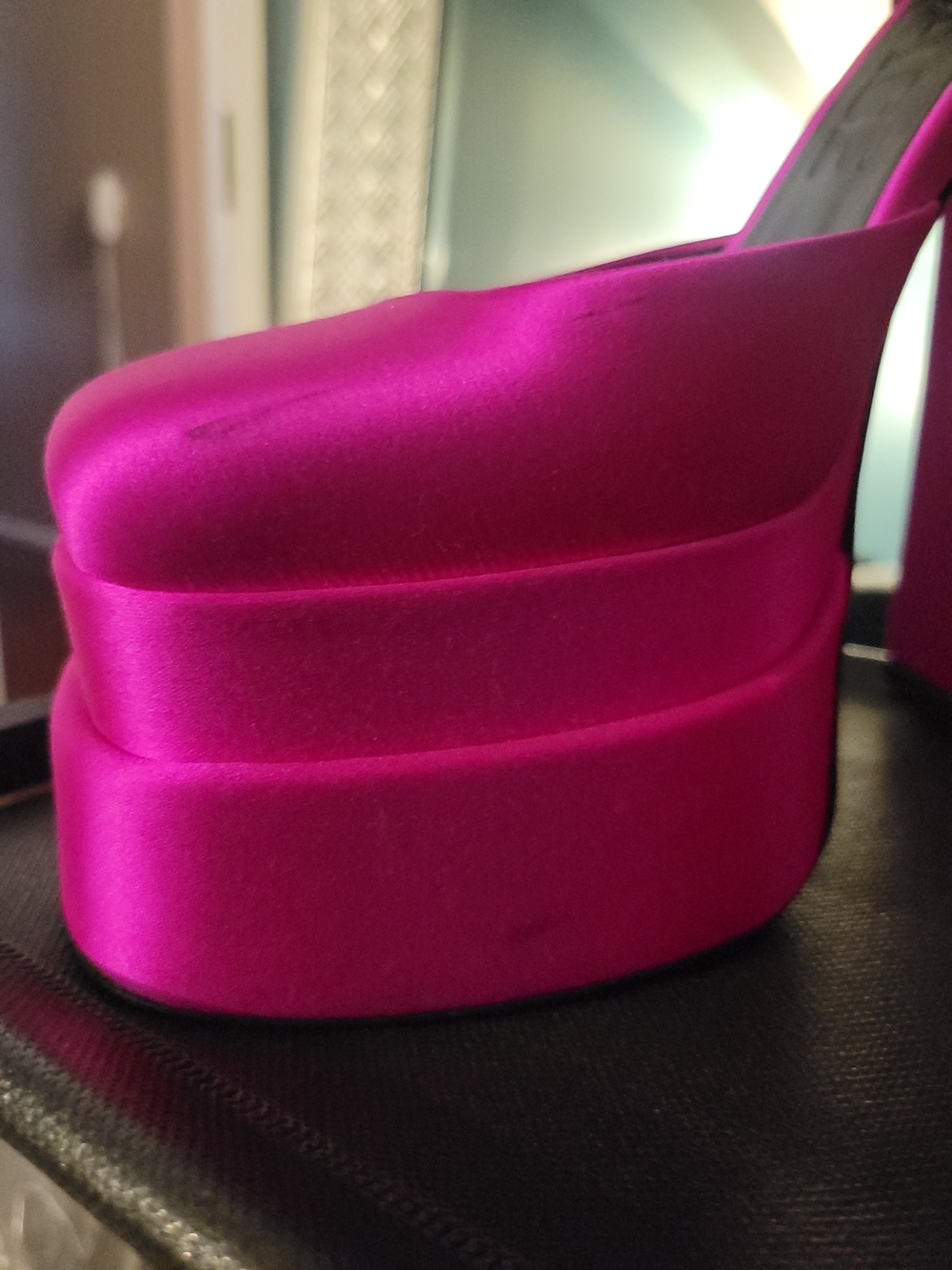 Versace Hot Pink Platform Ankle-Strap Heels NEVER WORN SIZE 39 - Picture 7 of 8